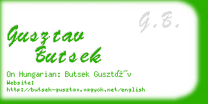 gusztav butsek business card